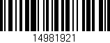 Código de barras (EAN, GTIN, SKU, ISBN): '14981921'