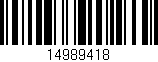 Código de barras (EAN, GTIN, SKU, ISBN): '14989418'