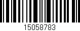 Código de barras (EAN, GTIN, SKU, ISBN): '15058783'