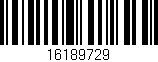 Código de barras (EAN, GTIN, SKU, ISBN): '16189729'