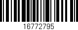 Código de barras (EAN, GTIN, SKU, ISBN): '16772795'