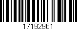 Código de barras (EAN, GTIN, SKU, ISBN): '17192961'