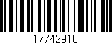 Código de barras (EAN, GTIN, SKU, ISBN): '17742910'