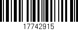 Código de barras (EAN, GTIN, SKU, ISBN): '17742915'