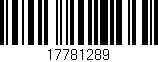 Código de barras (EAN, GTIN, SKU, ISBN): '17781289'