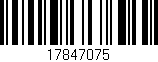 Código de barras (EAN, GTIN, SKU, ISBN): '17847075'