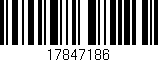 Código de barras (EAN, GTIN, SKU, ISBN): '17847186'