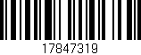 Código de barras (EAN, GTIN, SKU, ISBN): '17847319'