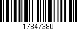 Código de barras (EAN, GTIN, SKU, ISBN): '17847380'