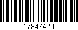 Código de barras (EAN, GTIN, SKU, ISBN): '17847420'