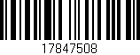 Código de barras (EAN, GTIN, SKU, ISBN): '17847508'