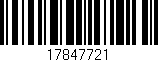 Código de barras (EAN, GTIN, SKU, ISBN): '17847721'