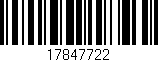 Código de barras (EAN, GTIN, SKU, ISBN): '17847722'