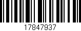 Código de barras (EAN, GTIN, SKU, ISBN): '17847937'