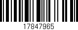 Código de barras (EAN, GTIN, SKU, ISBN): '17847965'