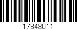 Código de barras (EAN, GTIN, SKU, ISBN): '17848011'