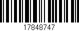 Código de barras (EAN, GTIN, SKU, ISBN): '17848747'