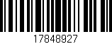 Código de barras (EAN, GTIN, SKU, ISBN): '17848927'