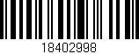 Código de barras (EAN, GTIN, SKU, ISBN): '18402998'