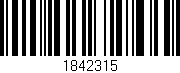 Código de barras (EAN, GTIN, SKU, ISBN): '1842315'