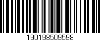 Código de barras (EAN, GTIN, SKU, ISBN): '190198509598'