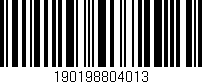 Código de barras (EAN, GTIN, SKU, ISBN): '190198804013'