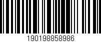 Código de barras (EAN, GTIN, SKU, ISBN): '190198858986'