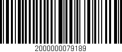 Código de barras (EAN, GTIN, SKU, ISBN): '2000000079189'