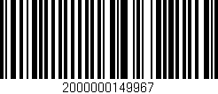 Código de barras (EAN, GTIN, SKU, ISBN): '2000000149967'