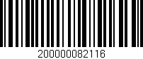 Código de barras (EAN, GTIN, SKU, ISBN): '200000082116'