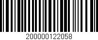 Código de barras (EAN, GTIN, SKU, ISBN): '200000122058'