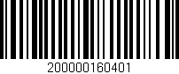 Código de barras (EAN, GTIN, SKU, ISBN): '200000160401'