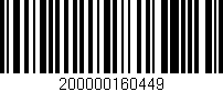 Código de barras (EAN, GTIN, SKU, ISBN): '200000160449'