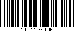 Código de barras (EAN, GTIN, SKU, ISBN): '2000144758896'