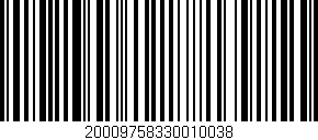 Código de barras (EAN, GTIN, SKU, ISBN): '20009758330010038'