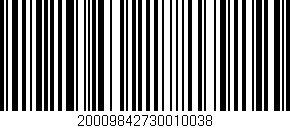 Código de barras (EAN, GTIN, SKU, ISBN): '20009842730010038'