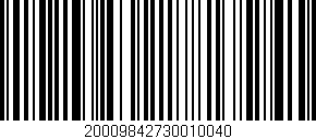 Código de barras (EAN, GTIN, SKU, ISBN): '20009842730010040'