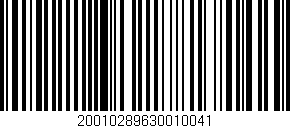 Código de barras (EAN, GTIN, SKU, ISBN): '20010289630010041'