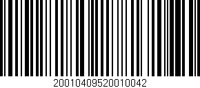 Código de barras (EAN, GTIN, SKU, ISBN): '20010409520010042'