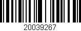 Código de barras (EAN, GTIN, SKU, ISBN): '20039267'