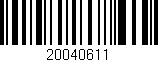 Código de barras (EAN, GTIN, SKU, ISBN): '20040611'