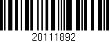 Código de barras (EAN, GTIN, SKU, ISBN): '20111892'