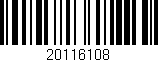 Código de barras (EAN, GTIN, SKU, ISBN): '20116108'