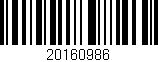 Código de barras (EAN, GTIN, SKU, ISBN): '20160986'