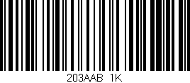 Código de barras (EAN, GTIN, SKU, ISBN): '203AAB/1K'