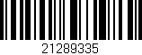 Código de barras (EAN, GTIN, SKU, ISBN): '21289335'