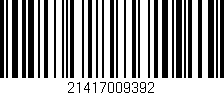 Código de barras (EAN, GTIN, SKU, ISBN): '21417009392'