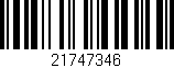 Código de barras (EAN, GTIN, SKU, ISBN): '21747346'