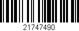 Código de barras (EAN, GTIN, SKU, ISBN): '21747490'