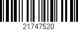 Código de barras (EAN, GTIN, SKU, ISBN): '21747520'